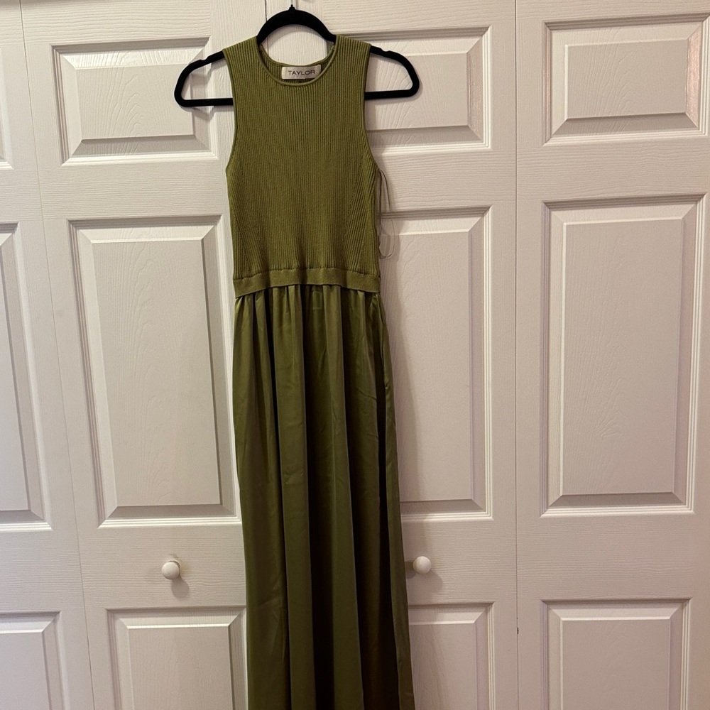 Tanya Taylor Sage Green Sleeveless Maxi Dress